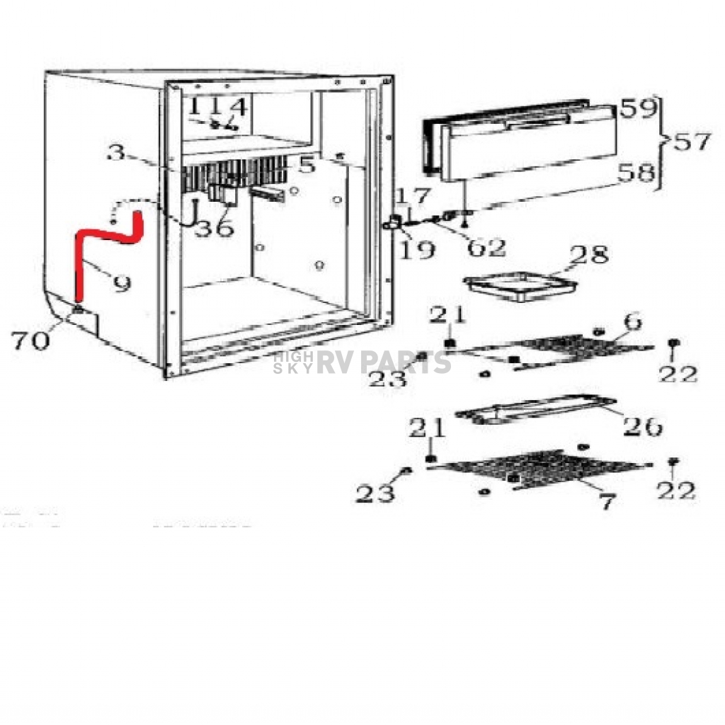 Dometic Refrigerator Drain Tube 2932749118